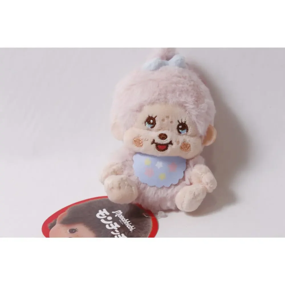 2026 Japan Sekiguchi Monchhichi Mascot Plush Pink w Star Bib ~ 260722-WH 1324